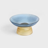 Homla Megalo Glass Platter blue+yellow 25cm